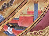 Tibetan Buddhism Wheel Of Life 07 05 Six Senses - House With Windows And Door In the fifth link, the six senses, a house is shown with five windows and a door, denoting the six senses (eye, ear, nose, tongue, body, and mind) through which we gain our impressions of the world. The house is empty because the organs are developing but not yet functioning.